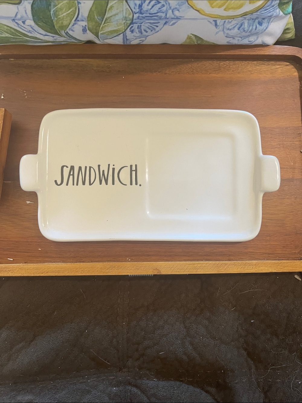 Rae Dunn White Ceramic Sandwich Tray